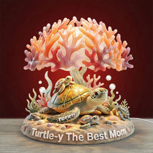 Load image into Gallery viewer, "Turtle-y The Best Mom" - Personalized Ocean Turtle Light Box - Custom Gift for Moms, Grandmas, and More Light Box PopCulturePrints
