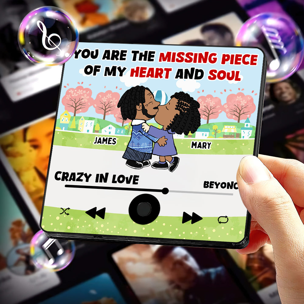 Personalized Cartoon Lover Music Fridge Magnet – Missing Piece for Couples Fridge Magnet PopCulturePrints