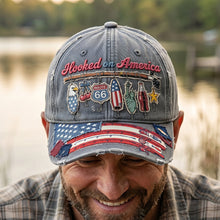 Load image into Gallery viewer, Hooked On America Classic Cap - Personalized Gift for Fishing Lovers
