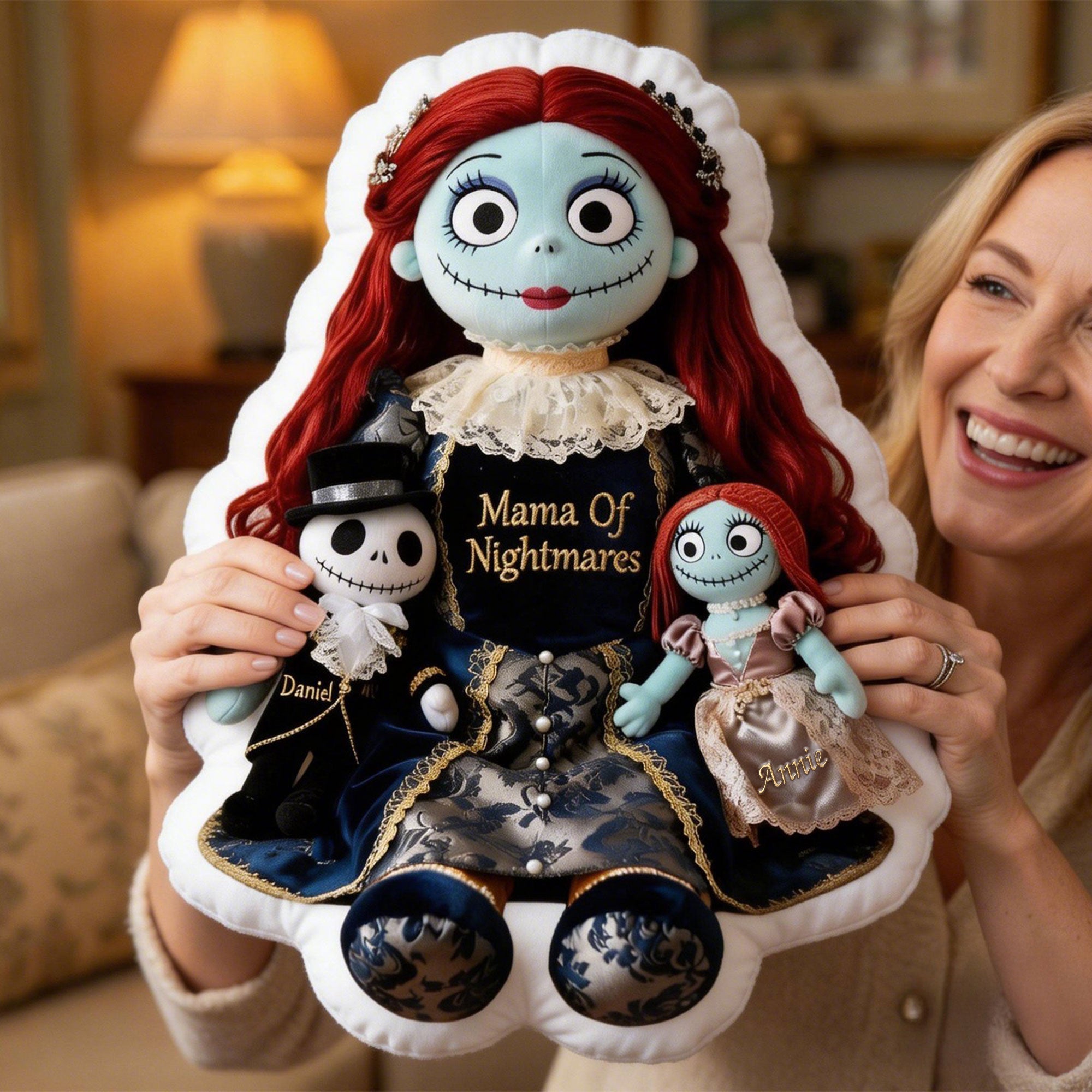 Embrace the Spookiness: Spooky Mama & Little Ones Pillow - Personalized Gift for Mom & Grandma Pillow PopCulturePrints
