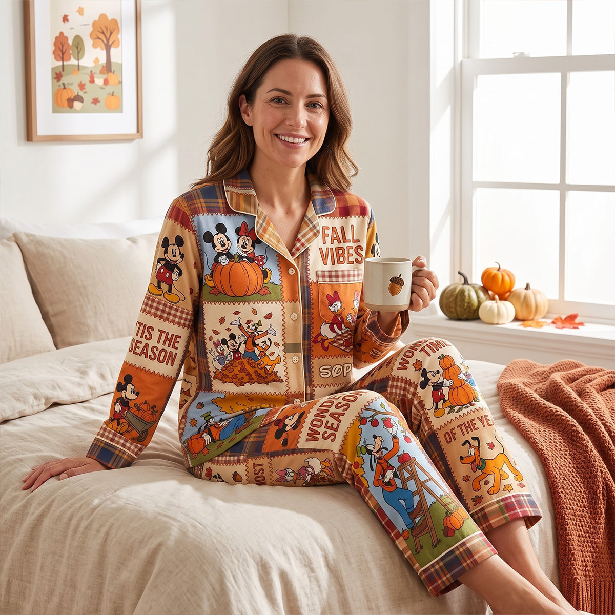 “Fall Vibes are Here!” - Beloved Autumn Pajama Set - Personalized Gifts