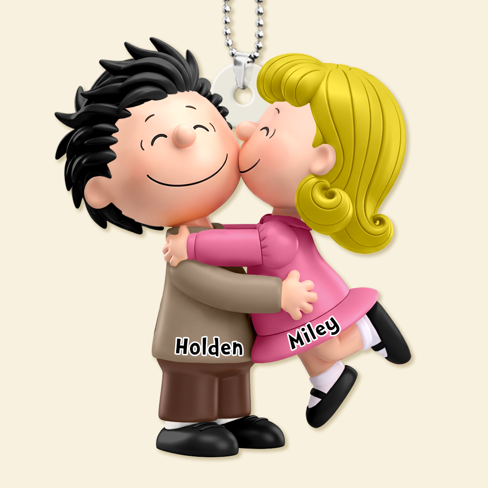 Love in Every Detail - Cute Kissing Couple Acrylic Keychain - Personalized Gifts for Couples Keychains PopCulturePrints