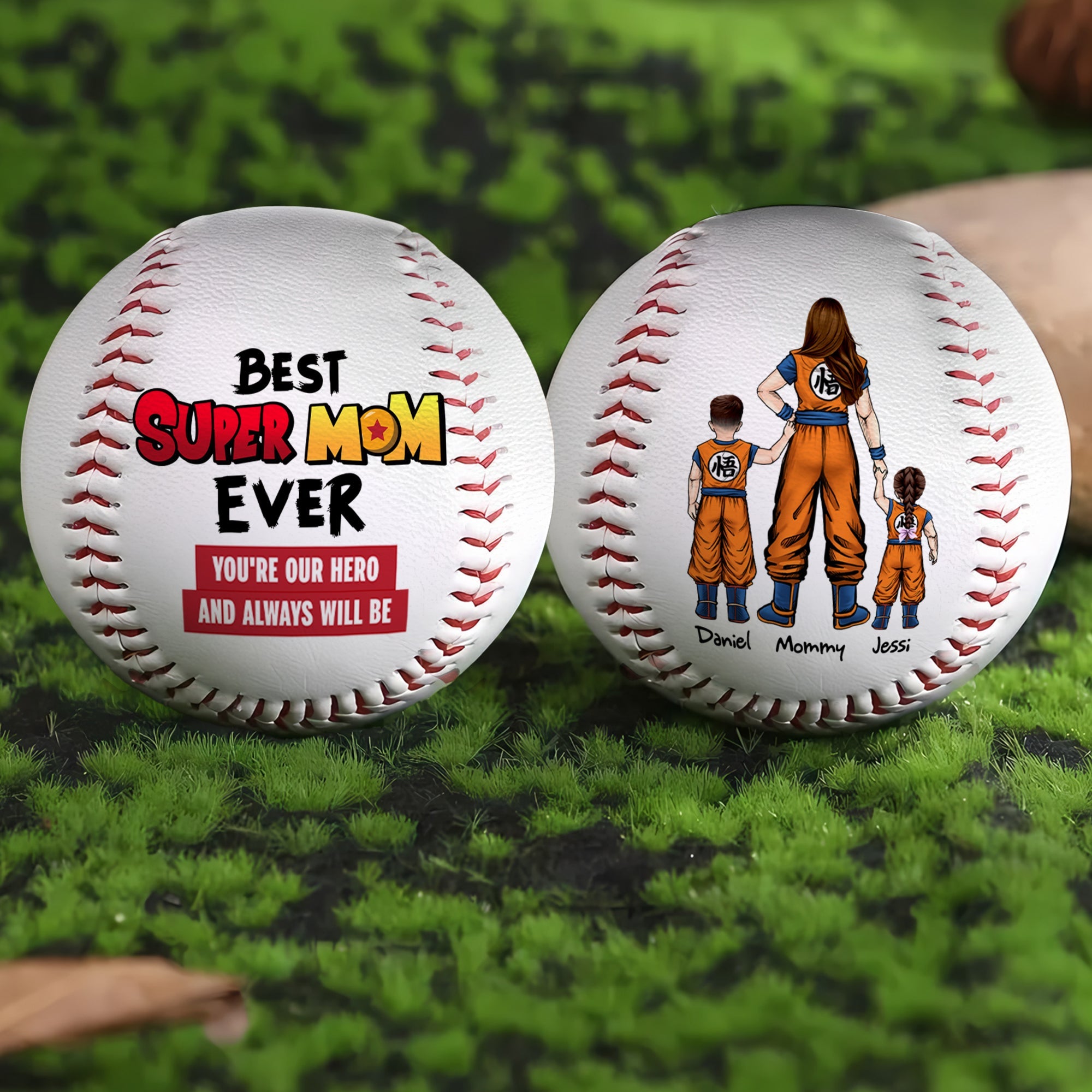 You're Our Hero: Best Super Mom Ever - Personalized Baseball for Mom Baseball PopCulturePrints