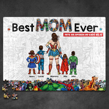Load image into Gallery viewer, You&#39;re Our Superhero - Personalized Best Mom Ever Jigsaw Puzzle | Custom Gift for Mom &amp; Grandma Jigsaw Puzzles PopCulturePrints
