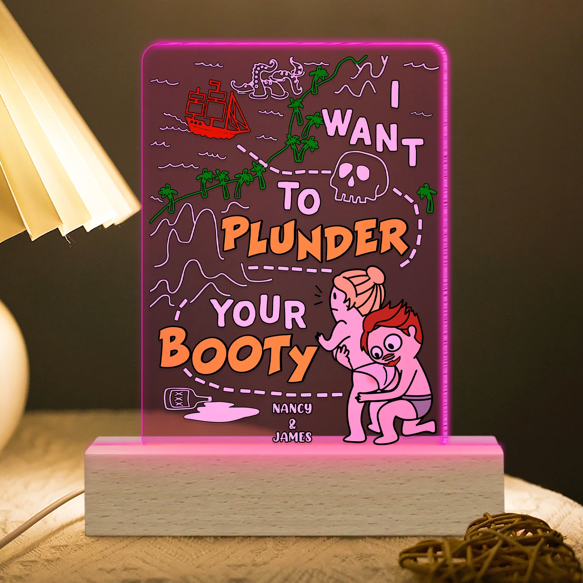 Personalized LED Light for Couples - Fun and Playful Gift Led Night Light PopCulturePrints