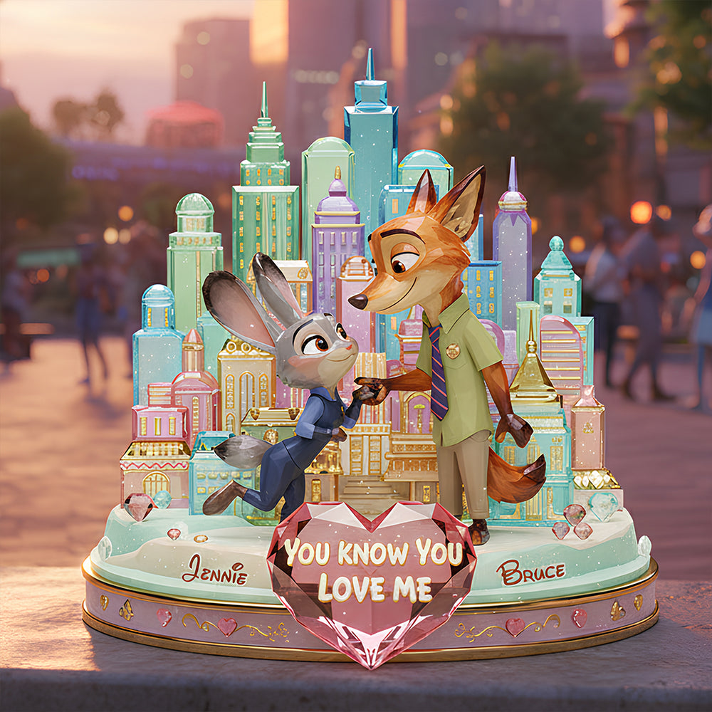 You Know You Love Me - Romantic Couple Acrylic Light Box - Personalized Gifts for Couples Light Box PopCulturePrints