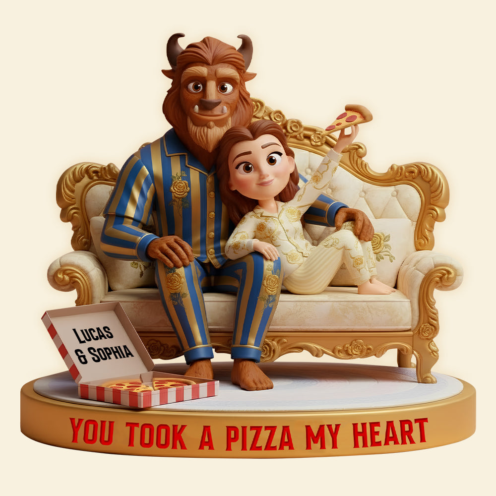 You Took a Pizza My Heart - Personalized Fairy Tales Couple Acrylic Light Box Light Box PopCulturePrints