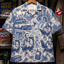 Load image into Gallery viewer, "Unleash Your Inner Ghostbuster!" - Personalized Paranormal Hawaiian Shirt - Custom Gift for Fans of Pop Culture and Ghostly Adventures
