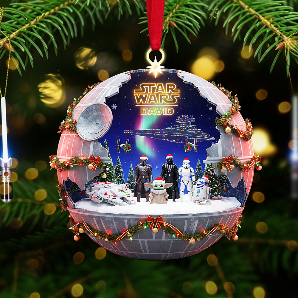 "May The Force Be With You!" - Custom Star Wars Ornament - Personalized Gift for Movie Fans, Collectors, and Star Wars Lovers Ornament PopCulturePrints