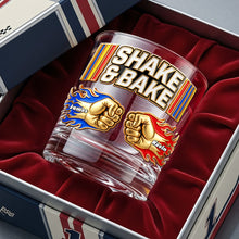 Load image into Gallery viewer, “Shake &amp; Bake” – Personalized Brotherhood Fist Bump Round Glass
