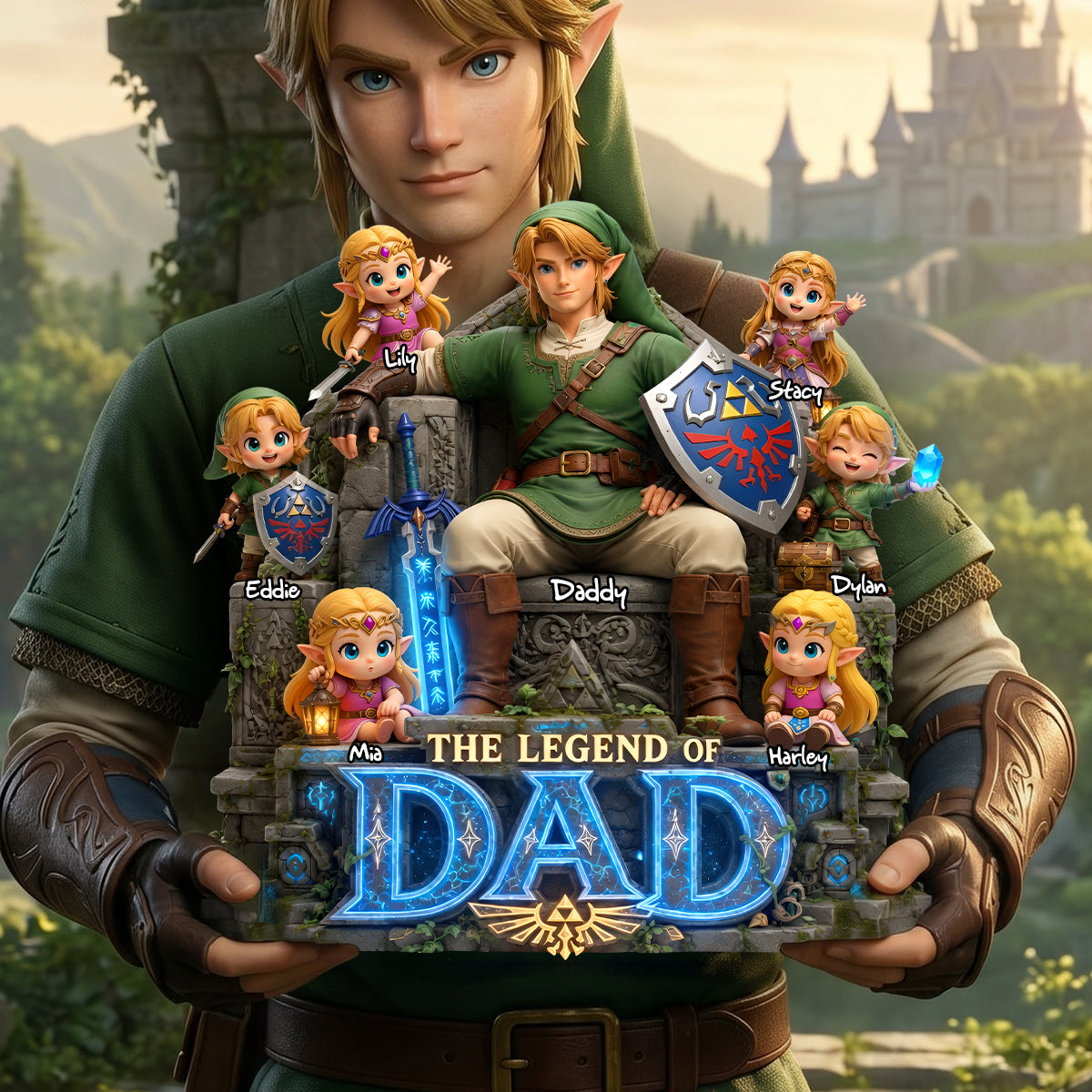 “The Legend of Dad” - A Heartwarming Adventure Plaque - Personalized Gifts for Dads and Grandpas Shaped Plaques PopCulturePrints