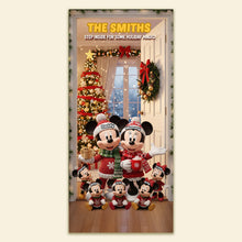 Load image into Gallery viewer, “Step Inside for Some Holiday Magic!” - Personalized Welcome Family Door Cover - Custom Gift for Families Door Covers PopCulturePrints
