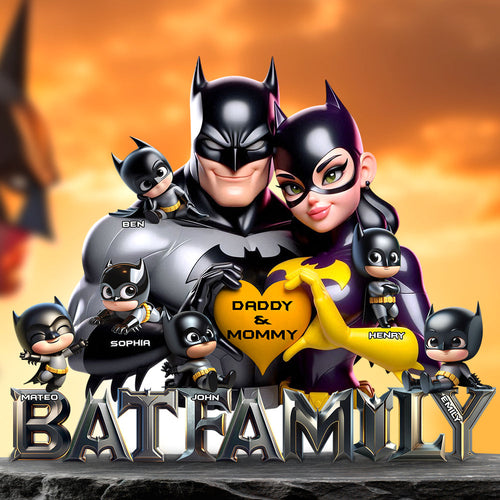 Celebrate Your Family with Custom Batman Family Acrylic Plaque - Personalized Gift for Dad, Grandpa, and More! Shaped Plaques PopCulturePrints