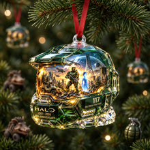 Load image into Gallery viewer, “Sir, Finish This Fight!” - Stoic Sci-fi Leader Ornament - Personalized Gift for Gamers
