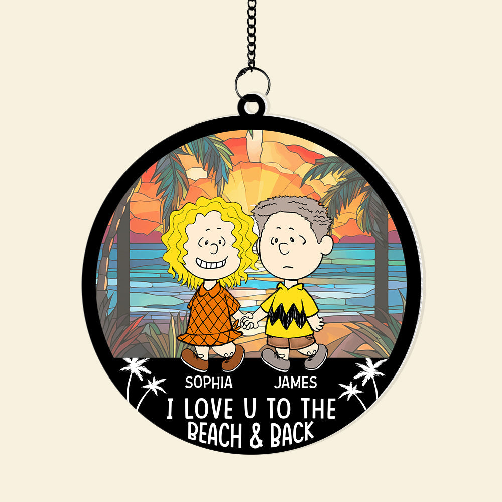 Personalized Peanuts Themed Beach Scene Ornament