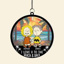 Load image into Gallery viewer, Personalized Peanuts Themed Beach Scene Ornament
