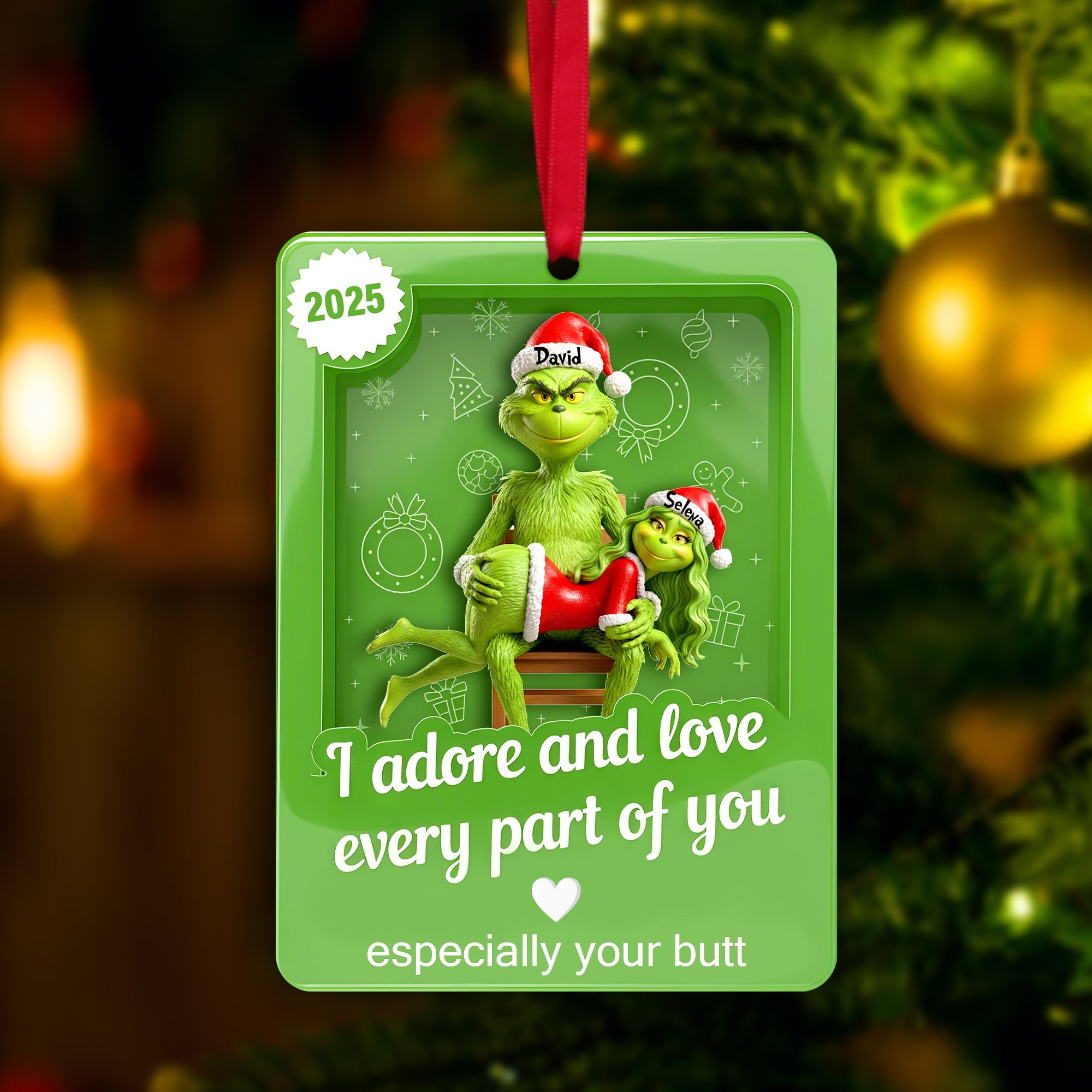 I Adore and Love Every Part of You - Naughty Touch Couple Ornament - Personalized Gift for Couples Ornament PopCulturePrints