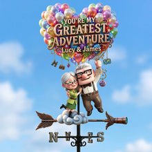 Load image into Gallery viewer, You're My Greatest Adventure - Flying Couple Metal Weather Vane Metal Signs PopCulturePrints
