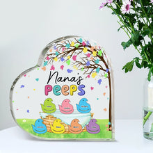 Load image into Gallery viewer, Personalized &#39;Nana&#39;s Peeps&#39; Heart Plaque for Moms Shaped Plaques PopCulturePrints
