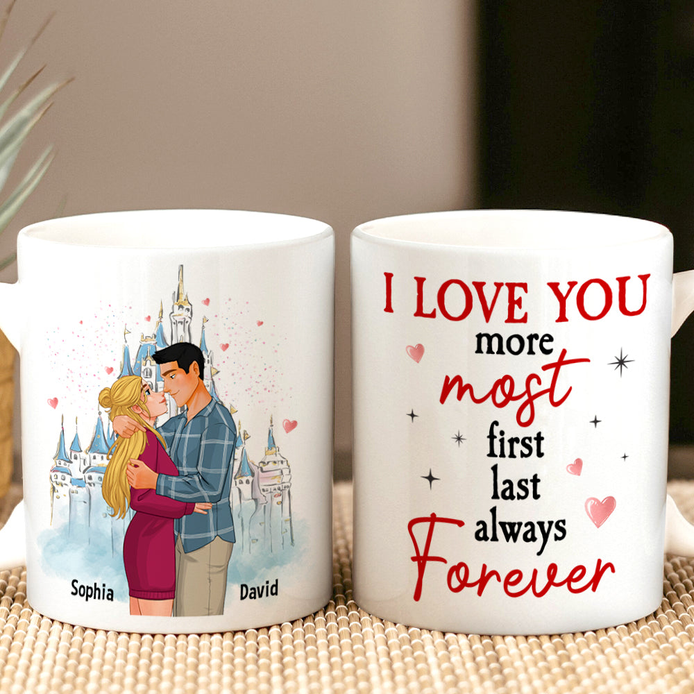 Personalized Couple Coffee Mug - I Love You More Forever Coffee Mug PopCulturePrints