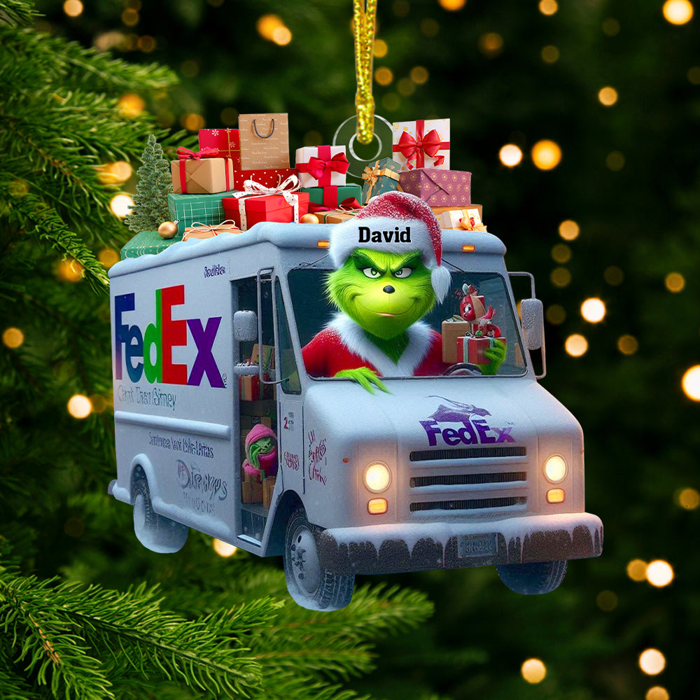 Personalized Christmas Ornament for Postal Workers - Grinch Theme Ornament PopCulturePrints