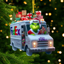 Load image into Gallery viewer, Personalized Christmas Ornament for Postal Workers - Grinch Theme Ornament PopCulturePrints
