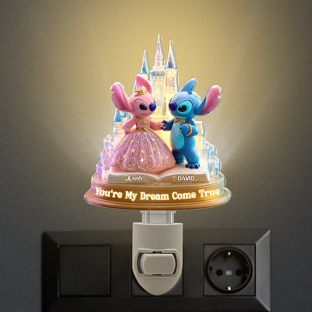 You're My Dream Come True - Personalized Couple Acrylic Night Light Night Light PopCulturePrints