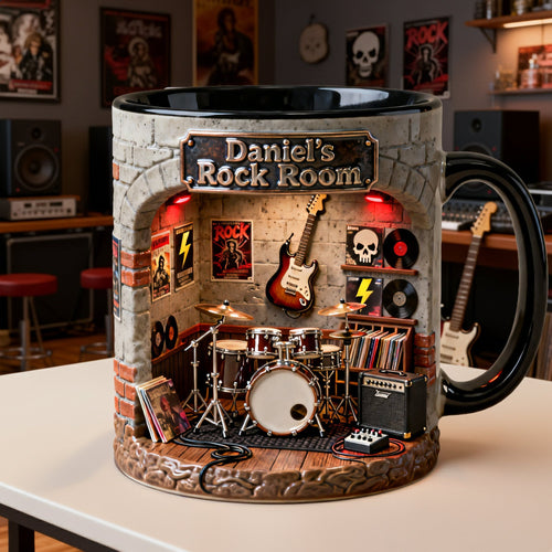 Born To Rock - Personalized Coffee Mug for Rock Fans Coffee Mug PopCulturePrints