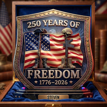 Load image into Gallery viewer, "Celebrate 250 Years of Freedom!" - Personalized Acrylic Plaque, Gift for Veterans and Patriotism Enthusiasts
