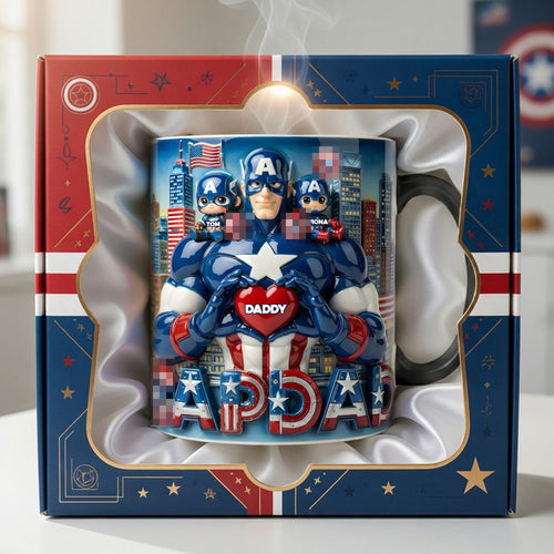 “Super Dad, Super Coffee!” - Shadow Hero Dad Magic Coffee Mug - Personalized Gift for Dads, Grandpas, and Heroes Coffee Mug PopCulturePrints