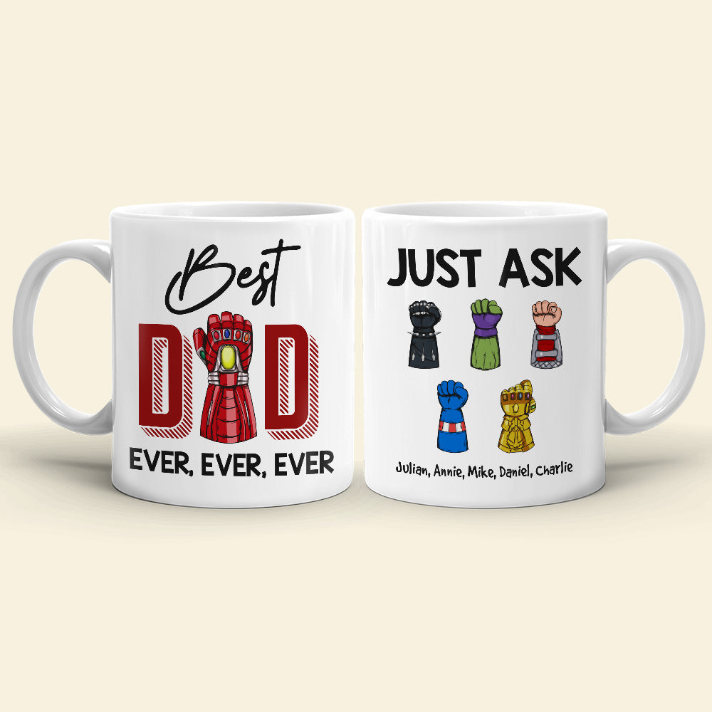 Super Dad Personalized Mug - Best Dad Ever Gift Coffee Mug PopCulturePrints