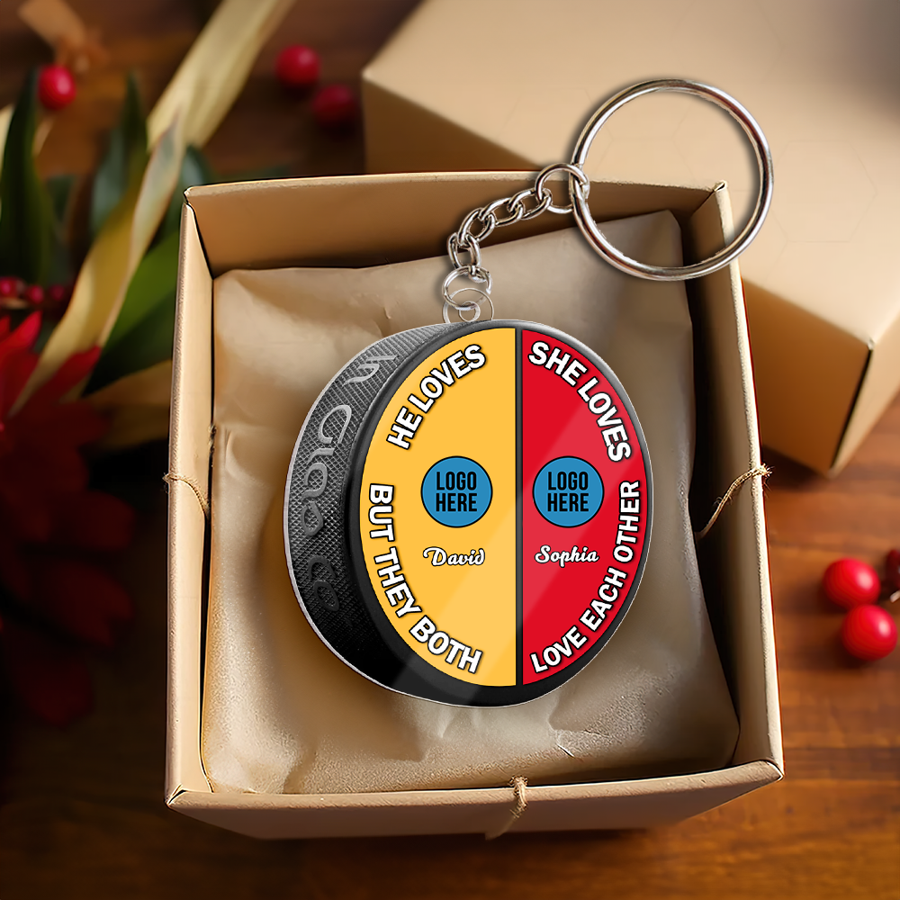 Personalized Ice Hockey Ornament for Couples - Valentine's Day Gifts - Christmas Gift Ornament PopCulturePrints