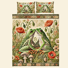 Load image into Gallery viewer, Personalized Frog Couple Quilt Bedding Set - Special Edition Blanket PopCulturePrints

