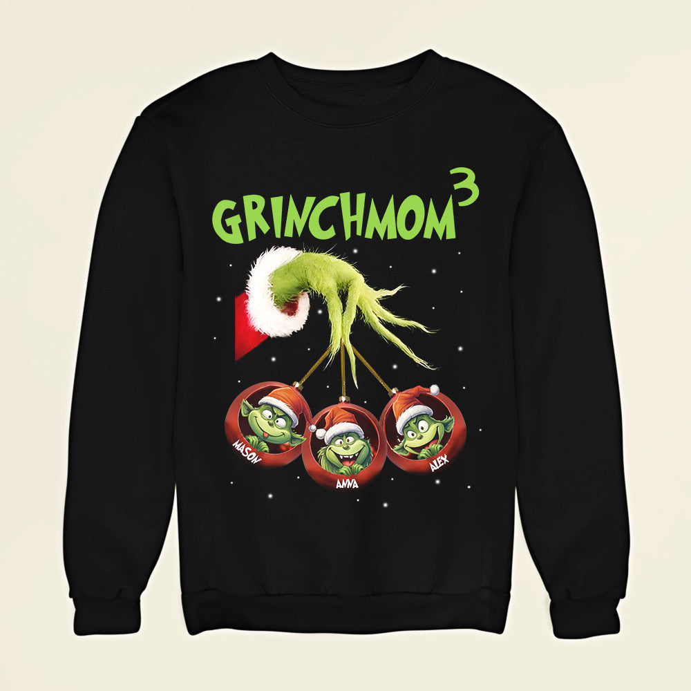 Personalized GrinchMom Christmas Sweatshirt for Mom