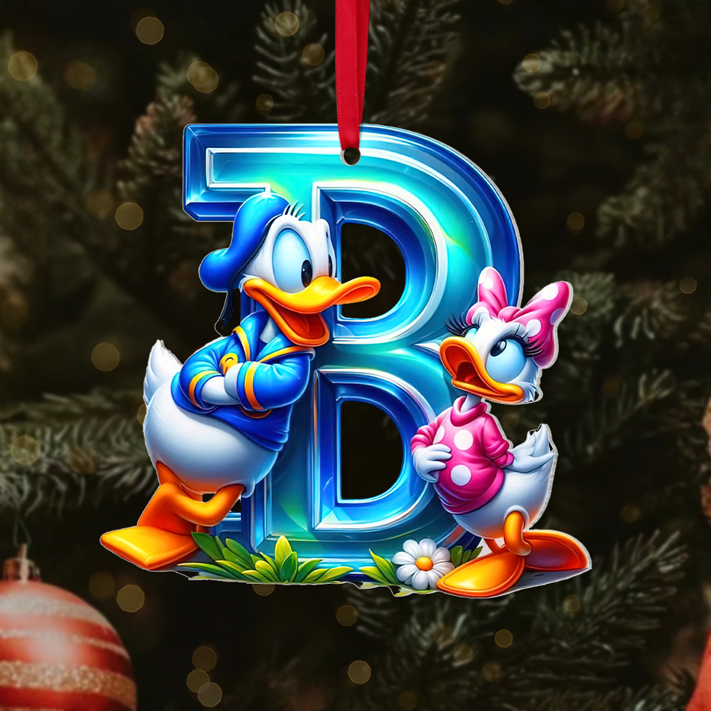 Custom Christmas Couple Ornament - Personalized Alphabet Design | Valentine's Day Gifts Ornament PopCulturePrints