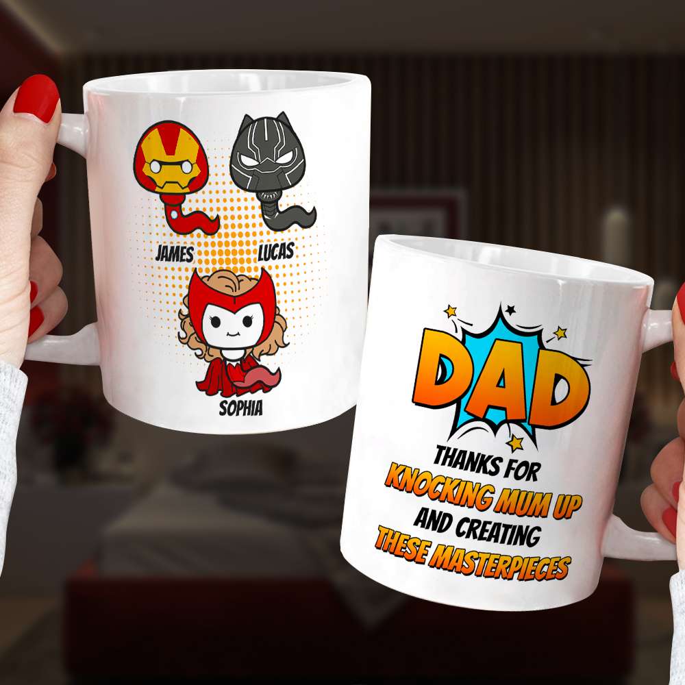 Personalized Super Dad Thank You Mug - Create Your Family's Masterpieces Coffee Mug PopCulturePrints