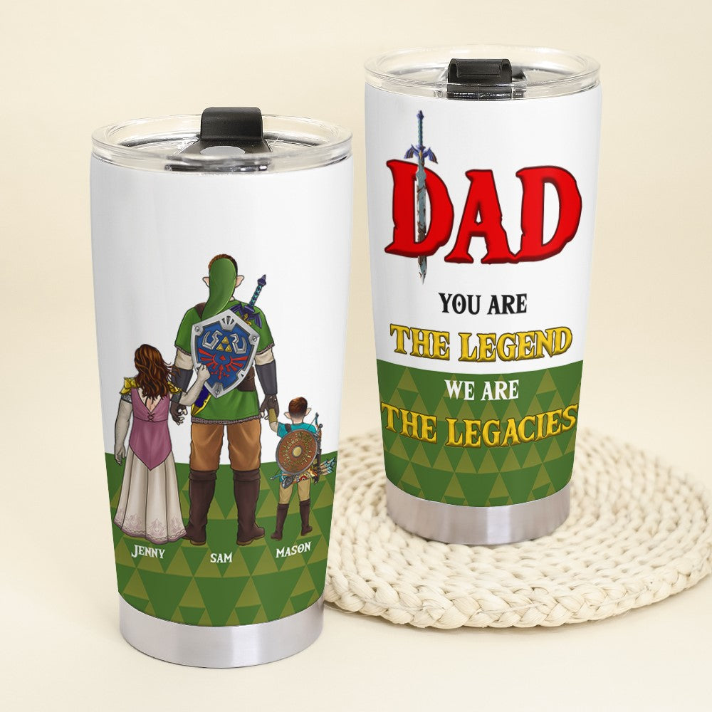 Personalized Legend Dad Tumbler - Custom Names & Design Tumbler Cup PopCulturePrints