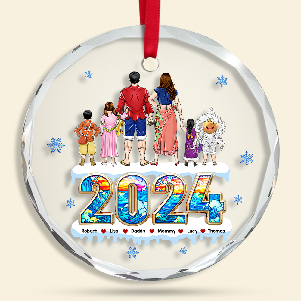 Custom Family Christmas Ornament 2024 - Personalized Holiday Keepsake Ornament PopCulturePrints