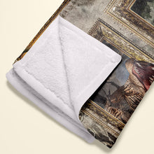 Load image into Gallery viewer, Personalized Dinosaur Lovers Blanket - Custom Name Gift Blanket PopCulturePrints
