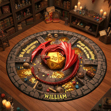 Load image into Gallery viewer, Forge Your Destiny - Personalized Role Play Anniversary Gift for Game Lovers - Quilted Round Mat Doormat PopCulturePrints

