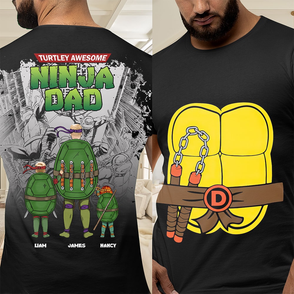 Turtley Awesome Dad Personalized Shirt: Inspired by Iconic Heroes