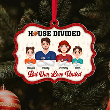 Load image into Gallery viewer, Personalized Football Family Christmas Ornament - House Divided, Love United Ornament PopCulturePrints
