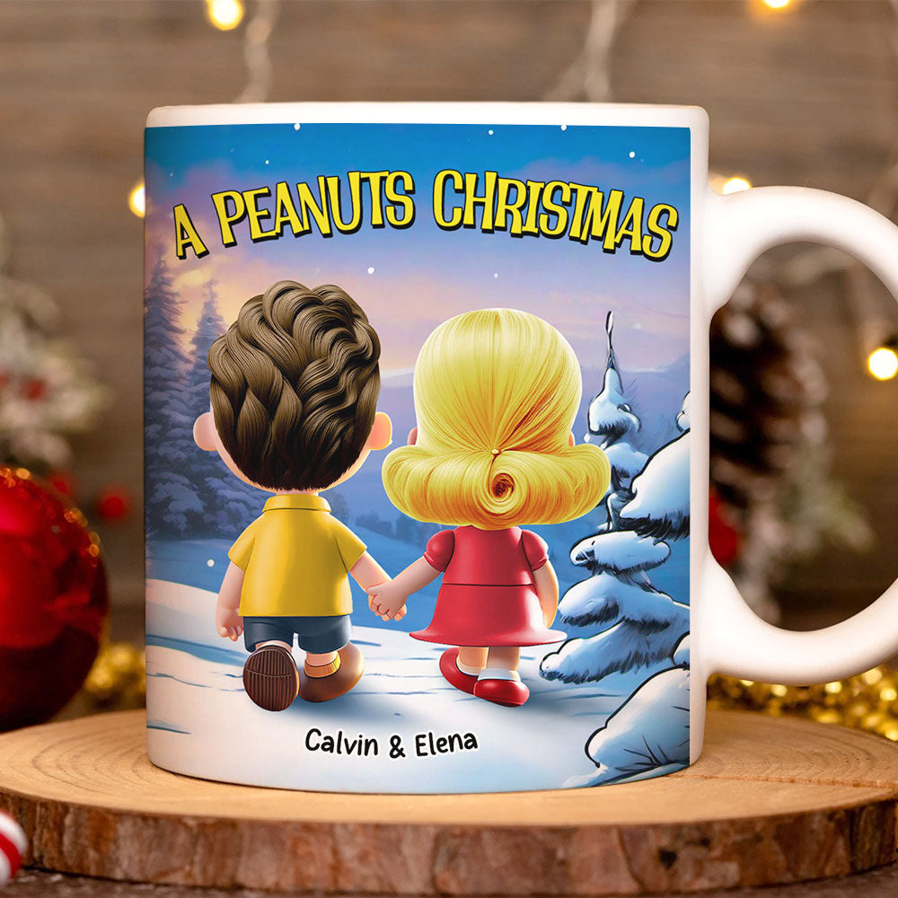 Personalized Christmas Couple Mug - Custom Hand in Hand Design | Valentine's Day Gifts Coffee Mug PopCulturePrints