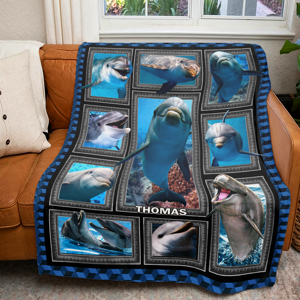 Personalized Dolphin Lover Blanket - Perfect Gift for Ocean Enthusiasts Blanket PopCulturePrints