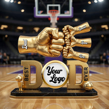 Load image into Gallery viewer, Best Dad Ever - Personalized Sports Dad Acrylic Plaque | Unique Gift for Dad &amp; Grandpa Shaped Plaques PopCulturePrints

