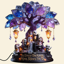 Load image into Gallery viewer, In Every Darkness, Mom Shines For Us - Personalized Dark Dream Mom Acrylic Light Box Gift Light Box PopCulturePrints
