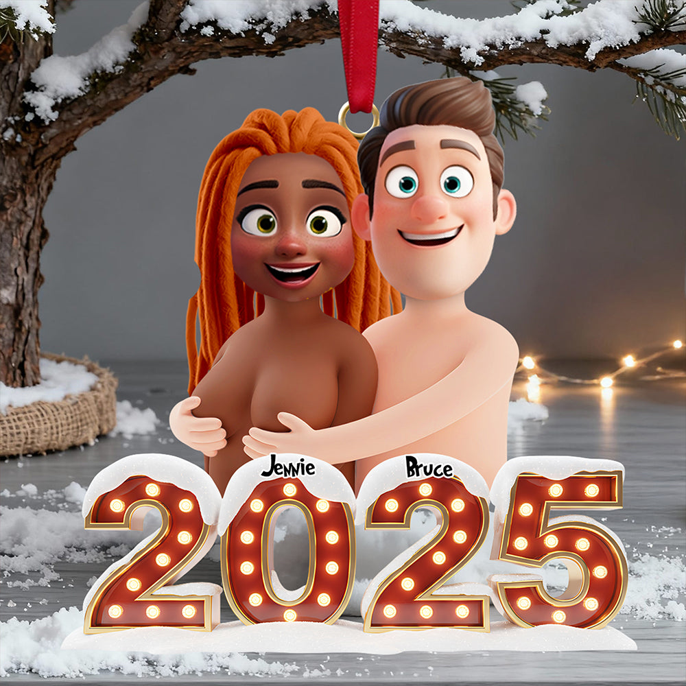 Celebrate Your Love: Naughty Couple Ornament - Personalized Christmas Gift for Couples, Friends, and Family Ornament PopCulturePrints