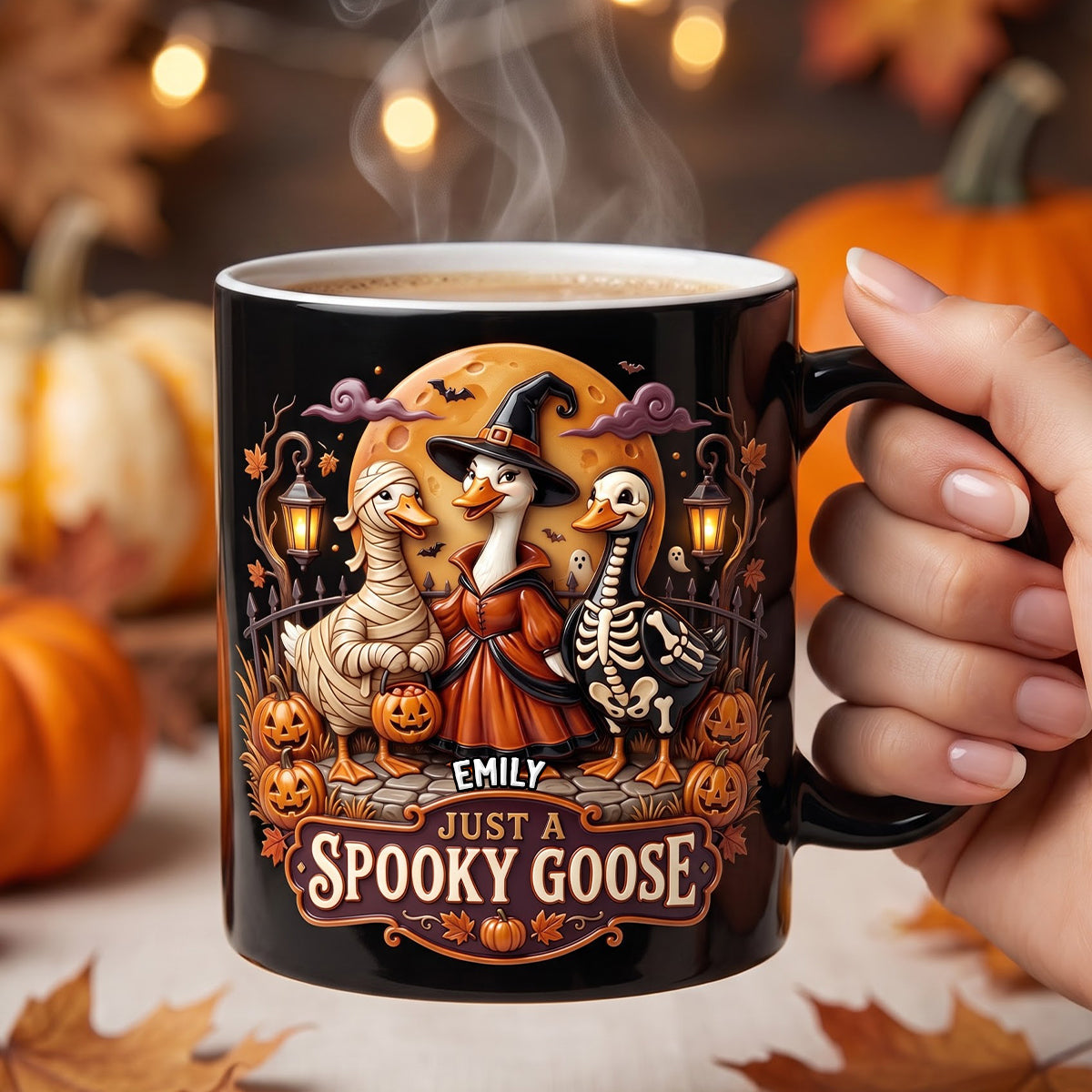 Just A Spooky Goose Magic Mug - Personalized Halloween Gifts Coffee Mug PopCulturePrints
