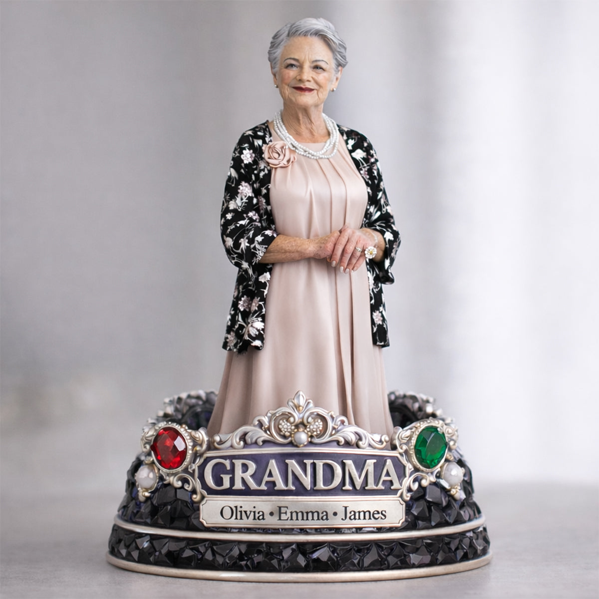 "A Grandmother's Love Lasts Forever" - Cherished Grandma Shaped Plaque - Personalized Gift for Grandma Shaped Plaques PopCulturePrints