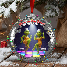 Load image into Gallery viewer, “It Takes a Long Time to Grow an Old Friend” - Green Monster Friends Acrylic Ornament - Personalized Gift for Besties Ornament PopCulturePrints

